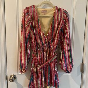 NWT Show Me Your Mumu wear me out disco rainbow stripe dress